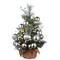 2ft. Pre-Lit Frosted Silver Pine Artificial Christmas Tree, Warm White LED Lights